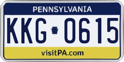 PA license plate KKG0615