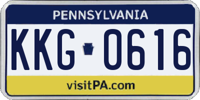 PA license plate KKG0616