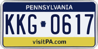 PA license plate KKG0617