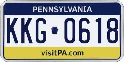 PA license plate KKG0618