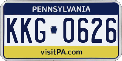 PA license plate KKG0626