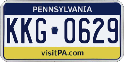 PA license plate KKG0629