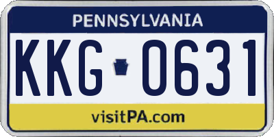 PA license plate KKG0631