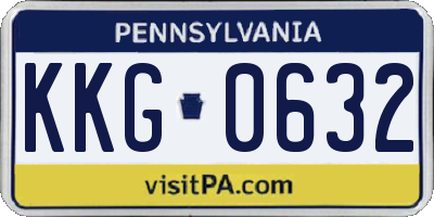 PA license plate KKG0632