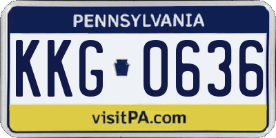 PA license plate KKG0636