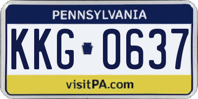 PA license plate KKG0637