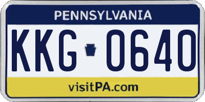 PA license plate KKG0640