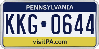 PA license plate KKG0644