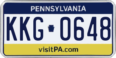 PA license plate KKG0648