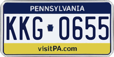 PA license plate KKG0655