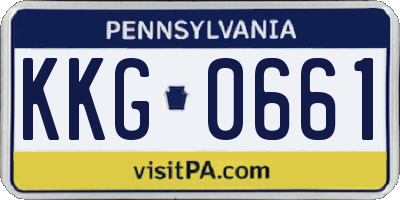 PA license plate KKG0661