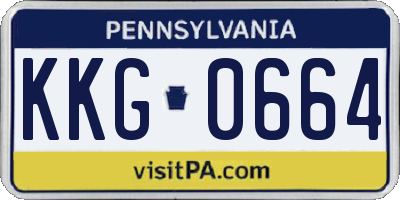PA license plate KKG0664