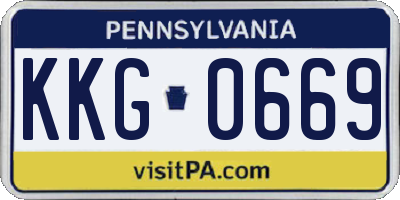 PA license plate KKG0669