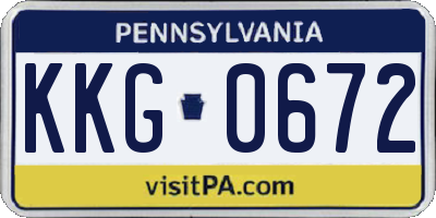 PA license plate KKG0672