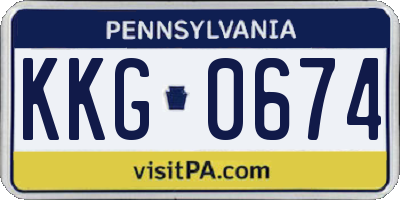PA license plate KKG0674