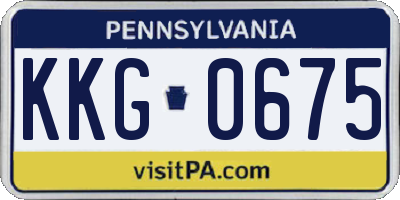 PA license plate KKG0675
