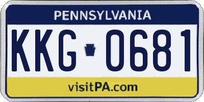 PA license plate KKG0681