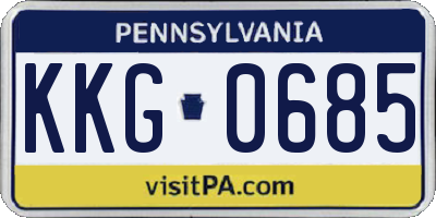 PA license plate KKG0685