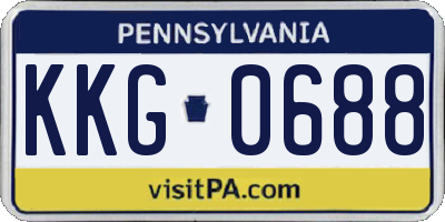 PA license plate KKG0688