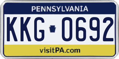 PA license plate KKG0692