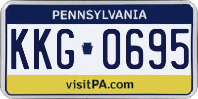 PA license plate KKG0695
