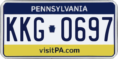 PA license plate KKG0697