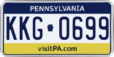 PA license plate KKG0699