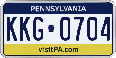 PA license plate KKG0704