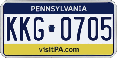 PA license plate KKG0705