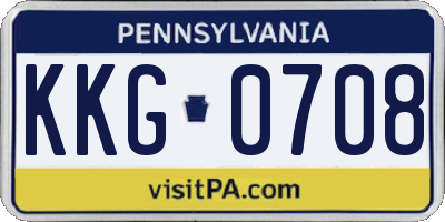 PA license plate KKG0708