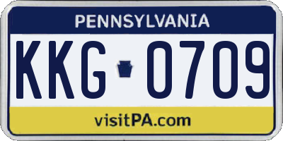 PA license plate KKG0709