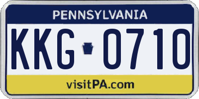 PA license plate KKG0710