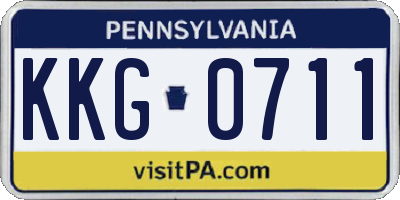 PA license plate KKG0711