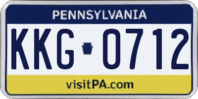 PA license plate KKG0712