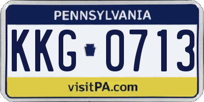 PA license plate KKG0713