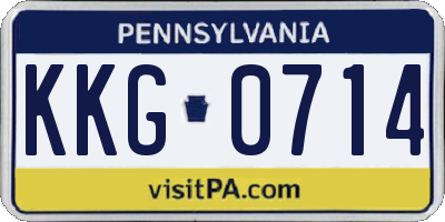 PA license plate KKG0714