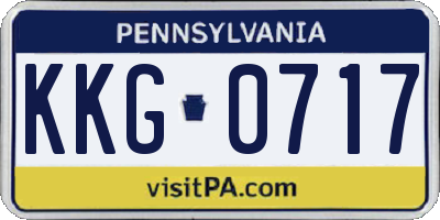 PA license plate KKG0717