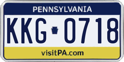 PA license plate KKG0718
