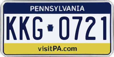 PA license plate KKG0721