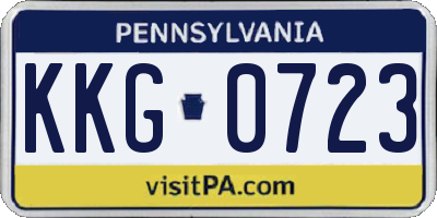 PA license plate KKG0723