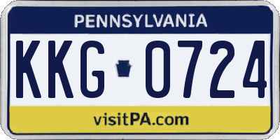 PA license plate KKG0724
