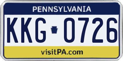 PA license plate KKG0726