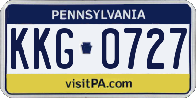PA license plate KKG0727