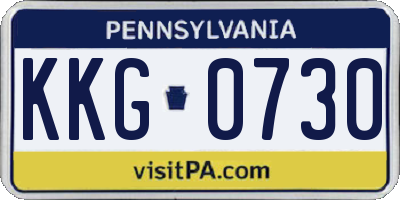 PA license plate KKG0730