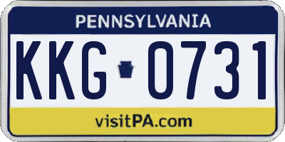 PA license plate KKG0731