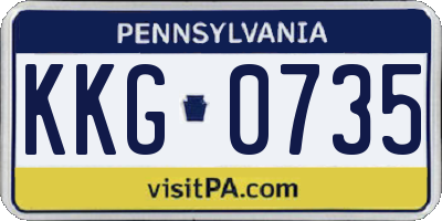 PA license plate KKG0735