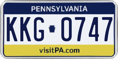 PA license plate KKG0747