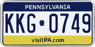 PA license plate KKG0749