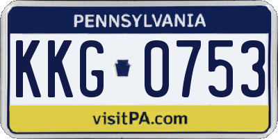 PA license plate KKG0753