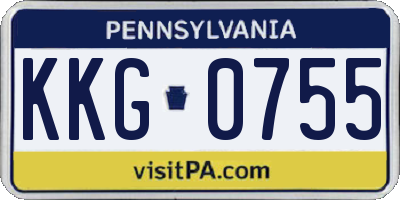 PA license plate KKG0755